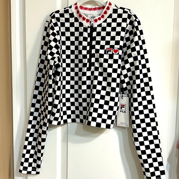FILA Disney Villains BNWT Checkered Crop Top - Picture 1 of 7